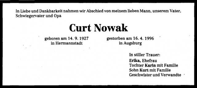 Nowak Curt 1927-1996 Todesanzeige